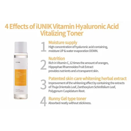 iUNIK Vitamin Hyaluronic Acid Vitalizing Toner - Vitamínové tonikum s kyselinou hyalurónovou