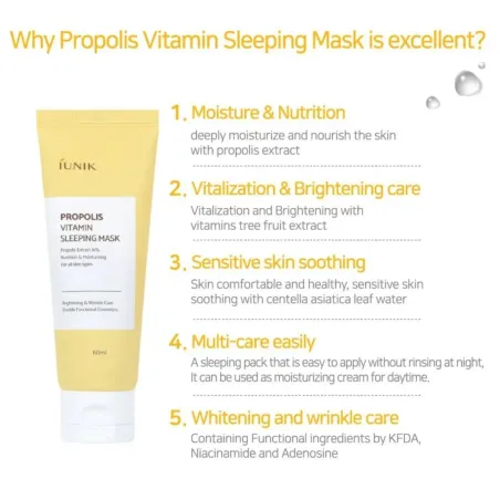 iUNIK Propolis Vitamin Sleeping Mask - Propolisová vitamínová maska na spanie