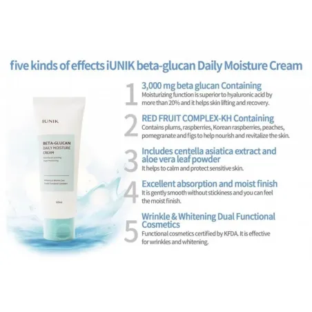 iUNIK Beta-Glucan Daily Moisture Cream - denný hydratačný krém