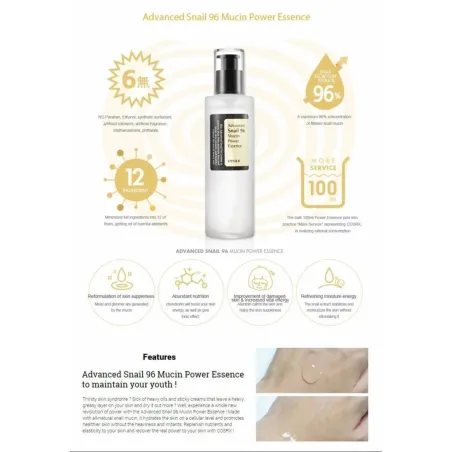 COSRX - Advanced Snail 96 Mucin Power Essence - Hydratačná esencia s extraktom zo slimáka 96% - 100ml