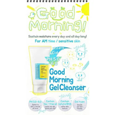 COSRX - Low pH Good Morning Gel Cleanser - Jemný čistiaci pleťový gél - 150ml